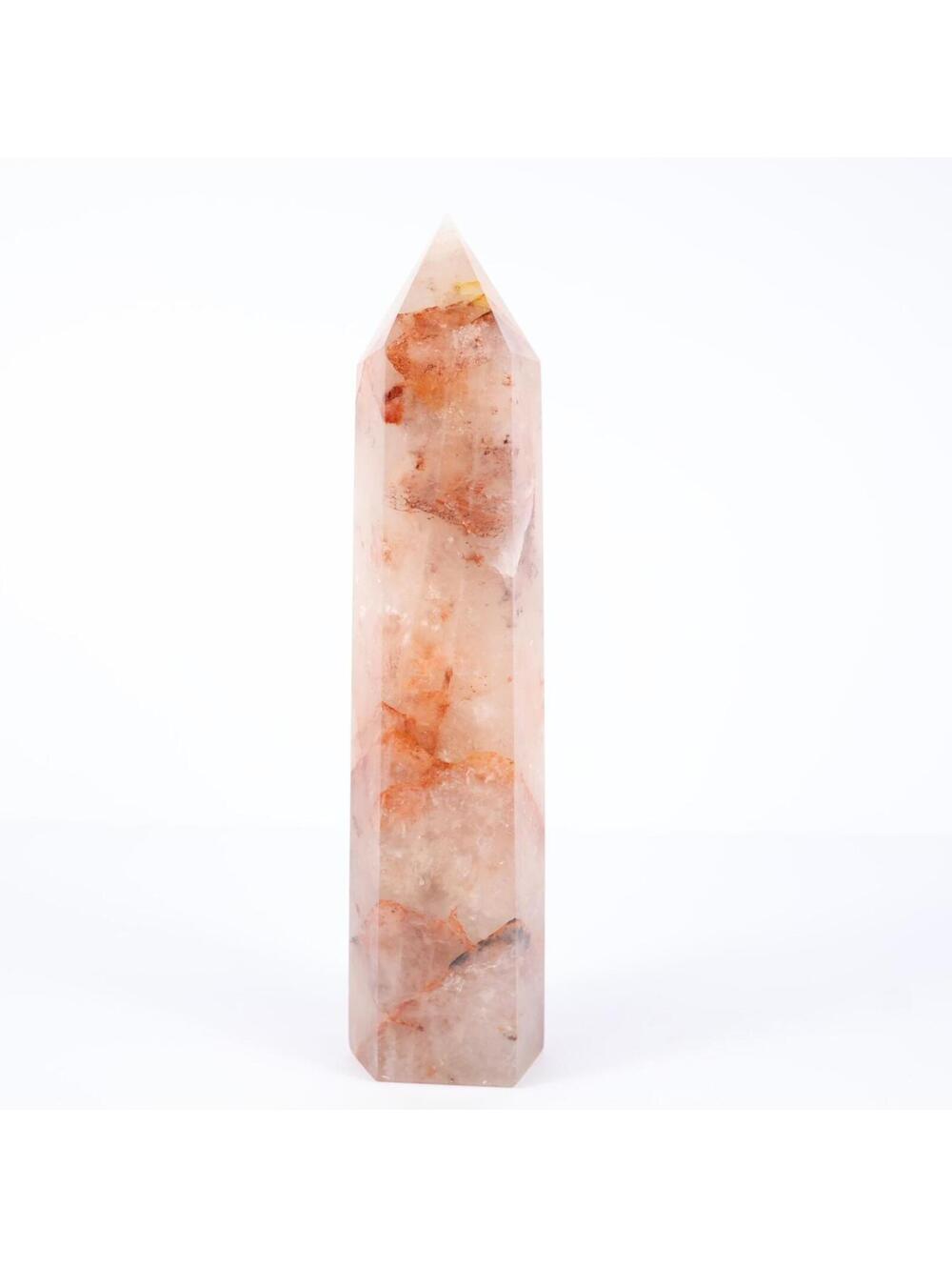 Fire Quartz Hematite Crystal Obelisk Tower 6.5" Polished Mineral Stone 0188